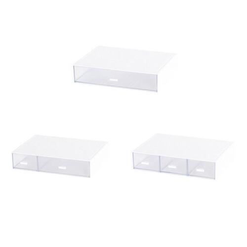 Compartmentalised Drawer Style Storage Box, Cosmetic Storage, Desktop Storage Box, Multi-Layer Stackable Storage Box