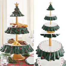 Prato de Frutas de Natal Mesa de Sobremesa Mesa de Sobremesa Dispensador de Comida DecoraçãO de Resina de FéRias Expositor de Mesa de Sobremesa