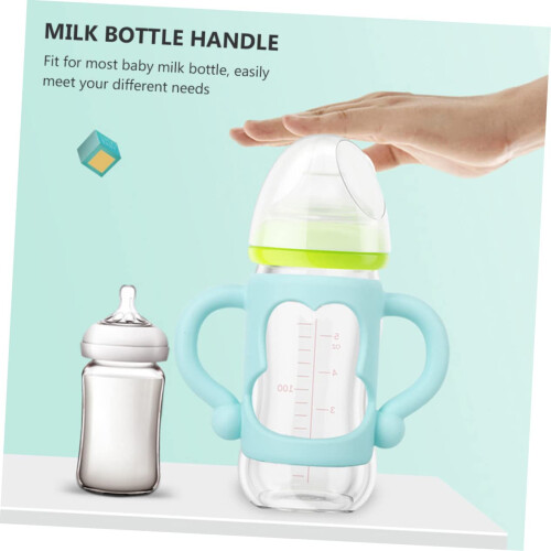 2Pcs Universal Silicone Baby Bottle Handle Grip Ergonomic Soft Design Removable Easy Clean 1