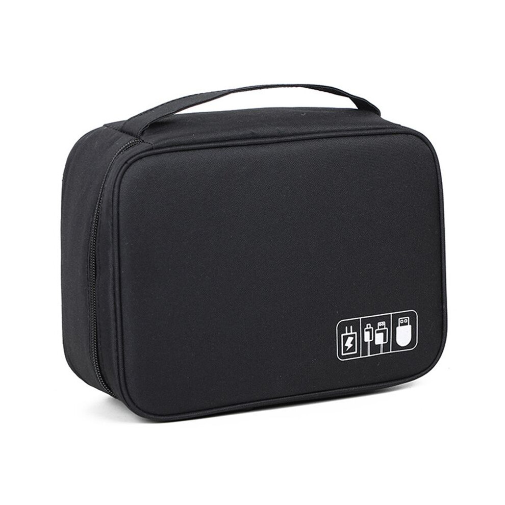 Digital Data Cable Storage Bag Portable Multi-Functional Electronic Accessories Storage Bag, Black 6032227077552