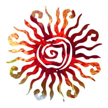 Sun God Metal Wall Art Indoor/Outdoor Decor -12.2In Coral Rust Proof Wall Decor for Bedroom,Garden,Patio and Farmhouse A