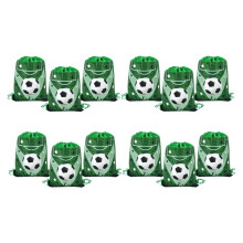 12Pcs Football Party Favors Drawstring Bags Soccer Gift Goodie Bag Kids Sports Theme Party Decoration Supplies B
