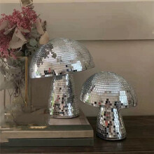 6in Paddestoel Vorm Disco Spiegel Bal Slaapkamer Decoratie Esthetische Retro Reflecterende Paddestoel Party Home Decor