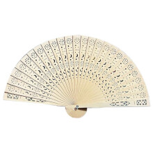 Fashion Wedding Hand Fragrant Party Carved Folding Fan Chinese Wooden Vintage Hollow Antiquity C
