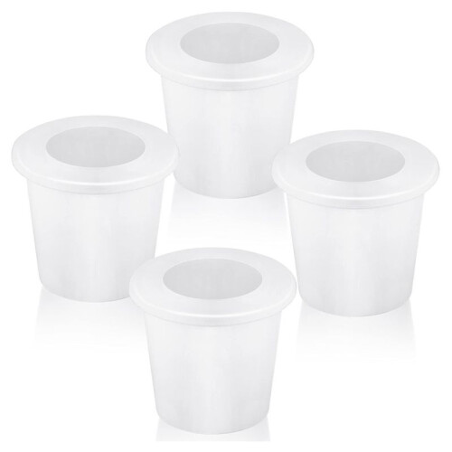 4Pcs Patio Table Umbrella Hole Ring Plug, Silicone Pool Umbrella Sleeve Stabilizer,Umbrella Table Ring Hole Insert White