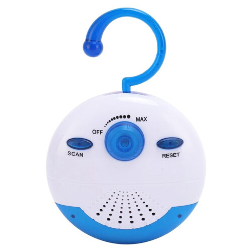 Waterproof Shower Radio, Portable FM Radio Built in Speaker for Bathroom Kitchen, Boating, Hiking, Shower Speaker