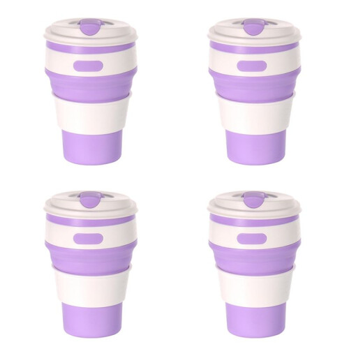Light  Silicone Foldable Travel Cup-Camping Cup, Foldable Water Cup, Adult Drinking Cup with Lid,