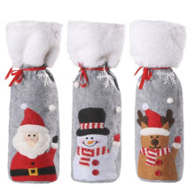 3 Szt. Christmas Wine Bottle Cover Wesołych Świąt Bożego Narodzenia Dekoracja do Domu Ozdoby Świąteczne Dekoracja Szczęśliwego Nowego