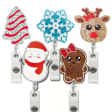 Christmas Badge Reel Badge Holder, for Nurse Teacher Doctor Women Men Office Stuffer Ornament Gifts