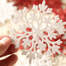 Pack of 40 Glitter Snowflake Christmas Ornaments Xmas Tree Hanging Decoration Atmosphere Charm Home Decor Gifts