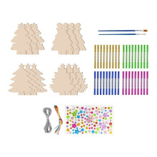 12 Pack Christmas Tree Wind Chime Kit for Kids Christmas Evergreen Tree Scratch Paper Art Ornaments Christmas Decoration