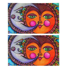 Outdoor Flag Sun and Moon Celestial Hippie Art Flag Garden Flag for Outdoor, Lawn, Porch, Balcony.