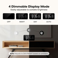 Digital Alarm Clocks for Bedrooms, Loud Alarm Clock for Heavy Sleepers,Temperature & Humidity Detect,Large Display