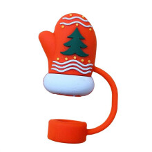 10PCS Silicone Straw Tips Lids Protectors for Stanley40 Oz Tumbler Cups Christmas Gloves Silicone Straw Covers