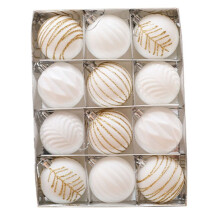 12PCS 6CM Christmas  Ornaments Tree Decorations for Holiday Wedding Christmas Tree Decoration Hanging  C