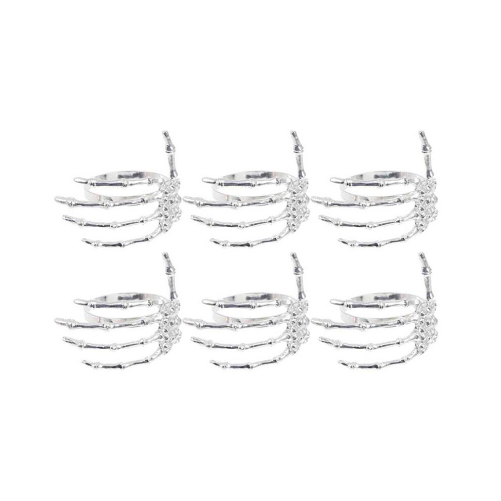 6Pcs Halloween Napkin Rings Decoration Alloy Claw Serviette Buckle Ring For Halloween Parties Table 4711022260841