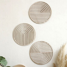 Applique en Bois Massif Creux Sculpté en Bois Européen Décoration Murale de Fond en Bois Pendentif D'Art pour la Maison Ms9025