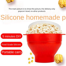 Silicone Microwave Popcorn Maker Foldable Popcorn Bowl Microwave Popcorn Maker with Lid