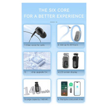 New Business Clip Earphone Handsfree V5.4 LCD Display Wireless Headset Call Noise Canceling Headphones B