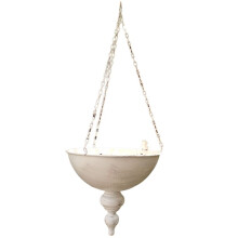 Hanging Basket Flower Pots, Outdoor Courtyard Corridor Garden Plant Decoration, Hanging Flower Pots White