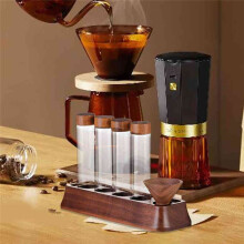 1Pcs Coffee Bean Glass Tube with Wood Tool Bottled Tubes Grain Storage Wooden Sealed Airtight Canisters A