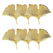 6 Anneaux de Serviette Ginkgo Biloba avec Boucle Peuvent Être Utilisés pour la Décoration de Table de Fête des Mères, Banquet de Mariage.
