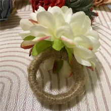 Pearl Napkin Rings , Rustic Rose Napkin Rings Flower Dinner Napkin Holder for Table Decoration Robinegg