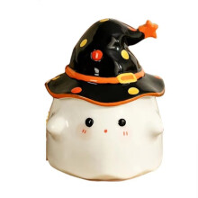Halloween Mok Halloween Pattern Cup Pattern Cup Keramische Mok met Deksel Schattig 350ML voor Halloween Home A