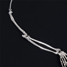 Halloween Alloy Skull Festival Claw Necklace Holiday Party Dress Props Unisex Skeleton Hand Bone Necklace