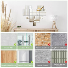 30 PCS Acrylic Mirror Tiles Self Adhesive, 4 Inches Square High-Definition Tiny Mirror Tiles for Crafts 10x10cm