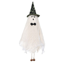 1PCS Halloween Hanging Ghosts with Green Witch Hat Cute Spooky Hanging Halloween Decorations