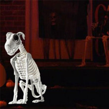 Esqueleto de Perro Sentado de Halloween Esqueleto de Perro Sentado Aterrador y Espeluznante con Dientes Afilados Decoración de Halloween Herror