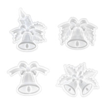 4Pcs/Set DIY Christmas Bell Ornament Silicone Moulds Resin Handicraft Casting Molds Handmade Home Decoration Crafts