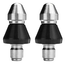 2PCS Sewer Cleaning Tool High-Pressure Nozzle, Stainless Sewer Jetter Nozzle, Sewer Jetter Kit for Pressure Washer 1/4In