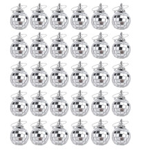 30Pack Disco Silver HäNgande Spegel Disco Balls Ornament med Rep Jul BröLlopsfest Musik Festivaler Dekor