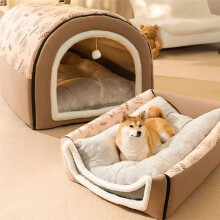 Winter-Hundehütte, warme Hundehüttenmatte, abnehmbar und waschbar, Hundebett, Nest, Tiefschlafzelt für mittelgroße und große Hunde