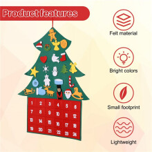 Kerstkalender Vilten Kerstboom DIY Hangende Hanger Kerstboomversieringen voor Kerstdecoratie Thuis