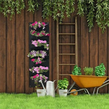 Novo Saco de Cultivo Vertical com 7 Bolsos, Feltro para Montagem Na Parede, Recipiente para Plantio de Flores e Vegetais, Plantador de Jardim Interno