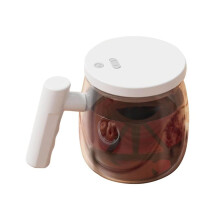 Self Stirring Coffee Mug Glass Self Stirring Travel Coffee Cup 400ML USB Charging Mixing Cup for Mix Coffee,Milk White