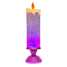 LED-Weihnachtskerzen, Farbwechselnde LED-Wasserkerze mit Glitzer, Flammenlose LED-Kerzenbeleuchtung für Schreibtisch, Tisch, Rosenrot
