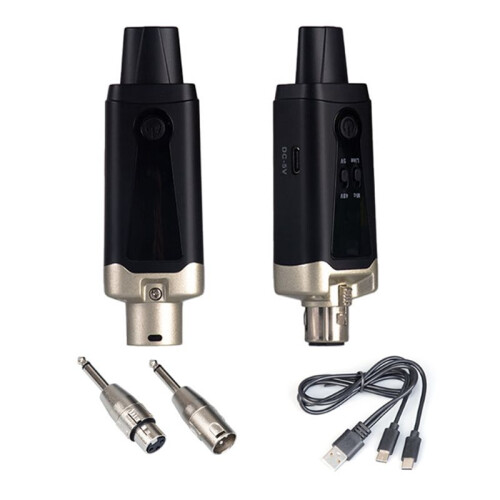 System Microfonico Wireless Trasmettitore e Ricevitore XLR Wireless UHF per Microfono Dinamico, Mixer Audio, System PA