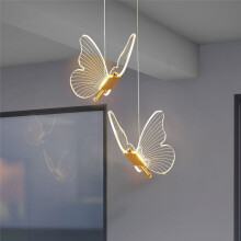 Butterfly LED-HäNgelampor Nordic Golden SäNglampa Ljuskrona Belysning för Vardagsrum SäNglampa A