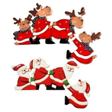 2PCS Christmas Door Frame Decorations Wooden Decorations Santa ChristmasWood Crafts Christmas