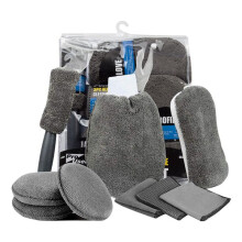 Kit Strumenti per la Pulizia 'Auto da 9 Pezzi, Set Strumenti per la Pulizia Dei Dettagli 'Auto nel Microfibra per il Lavaggio 'Auto