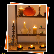 Halloween Spider LED Candle Light Pumpkin Lamp for Halloween Party Home Ornaments Haunted House Horror Props Light