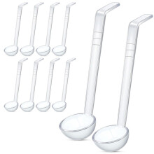10 Pieces 7.8Inch 1Oz Clear Small Ladle Ladle for Sauce Long Handle Plastic Punch Bowl Ladle Serving Spoons
