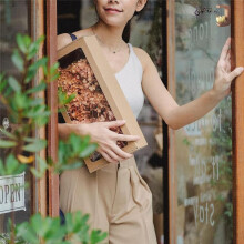 Bell for Door Opening - Door Bell Chime for Entry, Tape Doorbell, Compact Wood Style Bass Cute Reminder