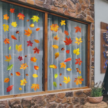 Thanksgiving Window Sticker Double-Sided Autumn Window Clings Decals for Fall Harvest DIY Festival Home Party Decoration
