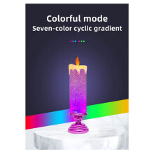 LED Christmas Candles Colour Changing LED Water Candle with Glitter Flameless LED Candle Lights Desk Table,