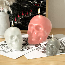 Molde de Resina de Caveira, 3 Unidades de Molde de Silicone de Caveira 3D para Molde de Vela de Caveira de Resina Molde de Vela Feito à MãO Molde de